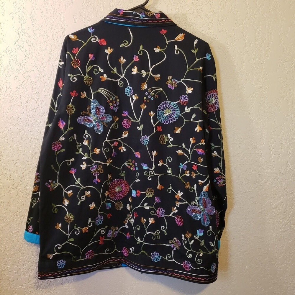 Quacker Factory NWOT Women's Embroidered Beaded Jacket Size Medium - Picture 4 of 10
